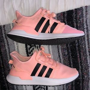 Neon Peach Adidas Sneakers
